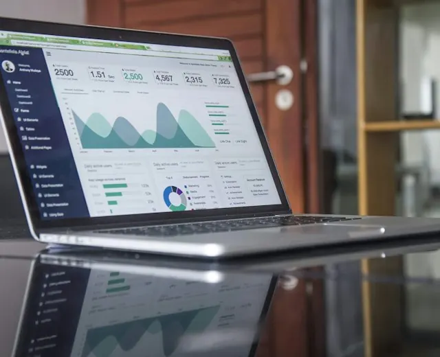 Shopify store analytics on a laptop