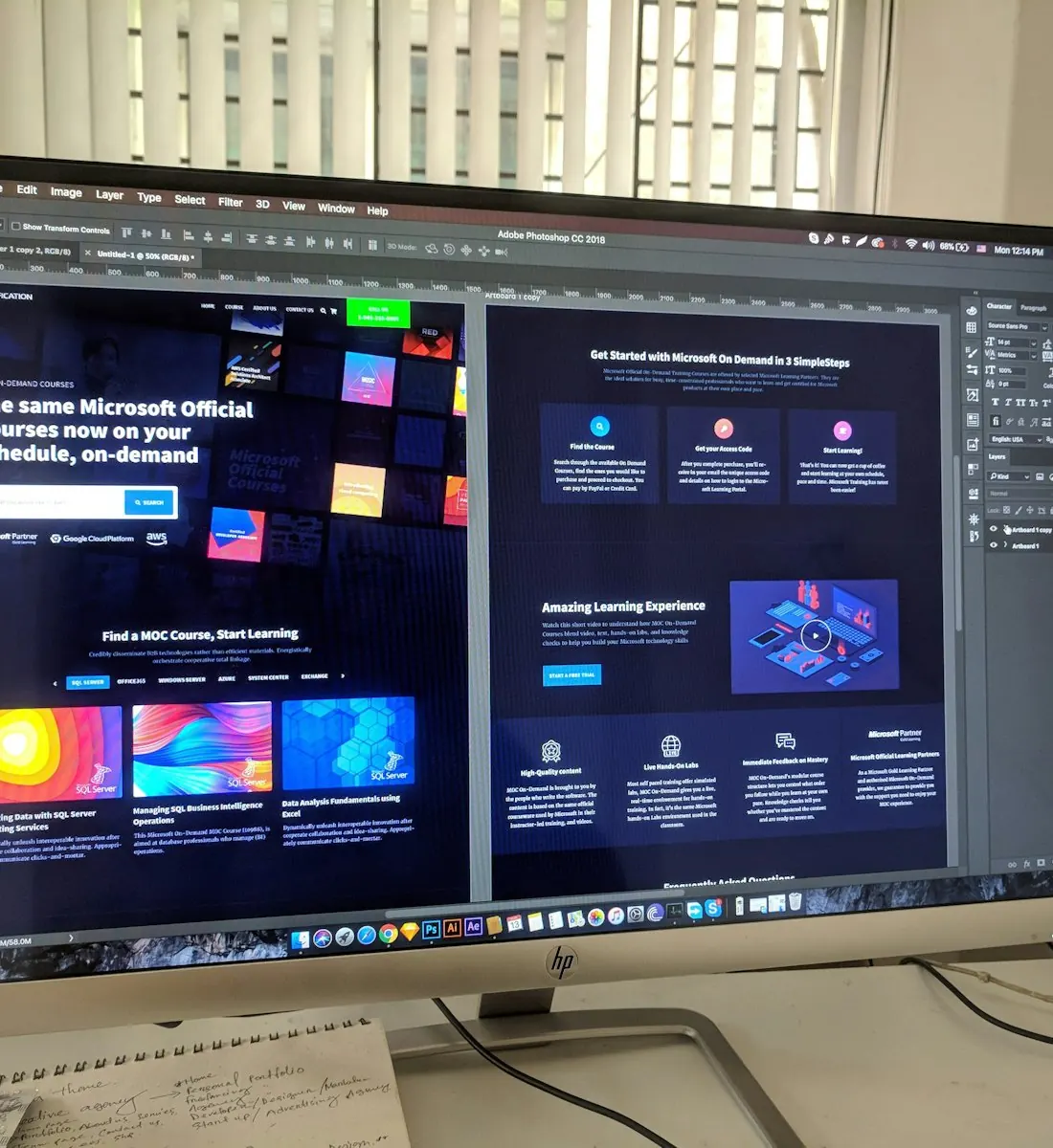 WordPress website design on a monitor