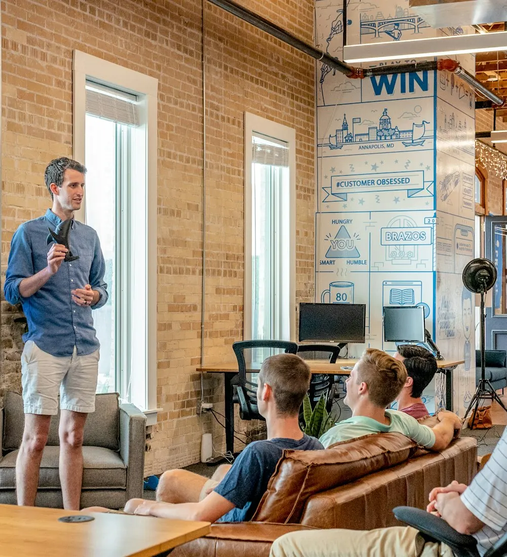 MySEO360 strategist presenting a search plan to the team